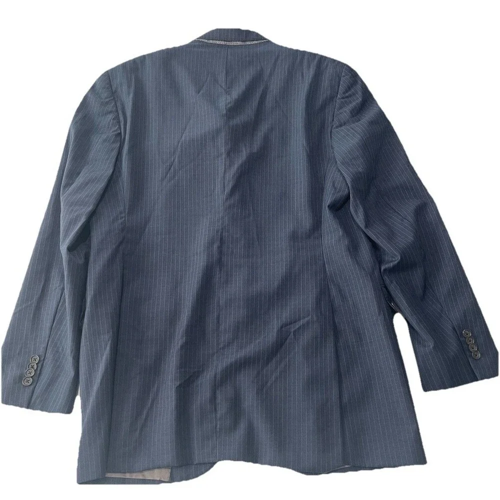 Loro Piana Jacket Mens 42L Blue Pinstriped Blazer Sport Coat Wool